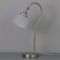 Shelby Table Lamp 1 Light E27 Satin Nickel / Frosted Glass additional 2