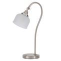 Shelby Table Lamp 1 Light E27 Satin Nickel / Frosted Glass additional 4