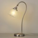 Shelby Table Lamp 1 Light E27 Satin Nickel / Frosted Glass additional 1