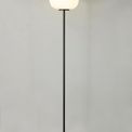 Shell Medium Oval Ball Floor Lamp 1 Light E27 Matt Black Base With Frosted White Glass Globe additional 1