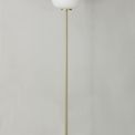 Shell Medium Oval Ball Floor Lamp 1 Light E27 Satin Gold Base With Frosted White Glass Globe additional 2