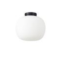 Shell Medium Oval Ball Flush Fitting 1 Light E27 Matt Black Base With Frosted White Glass Globe additional 4