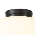 Shell Medium Oval Ball Flush Fitting 1 Light E27 Matt Black Base With Frosted White Glass Globe additional 5