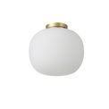 Shell Medium Oval Ball Flush Fitting 1 Light E27 Satin Gold Base With Frosted White Glass Globe additional 4
