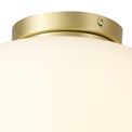 Shell Medium Oval Ball Flush Fitting 1 Light E27 Satin Gold Base With Frosted White Glass Globe additional 6