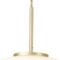 Shell Medium Oval Ball Pendant 1 Light E27 Satin Gold Suspension With Frosted White Glass Globe additional 7