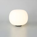 Shell Medium Oval Ball Table Lamp 1 Light E27 Matt Black Base With Frosted White Glass Globe additional 1