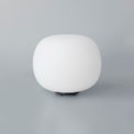 Shell Medium Oval Ball Table Lamp 1 Light E27 Matt Black Base With Frosted White Glass Globe additional 2