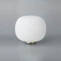 Shell Medium Oval Ball Table Lamp, 1 Light (E27), Satin Gold Base &amp; Frosted White Glass Globe additional 2