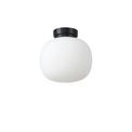 Shell Small Oval Ball Flush Fitting 1 Light E27 Matt Black Base With Frosted White Glass Globe additional 4