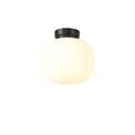 Shell Small Oval Ball Flush Fitting 1 Light E27 Matt Black Base With Frosted White Glass Globe additional 3