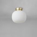 Shell Small Oval Ball Flush Fitting 1 Light E27 Satin Gold Base With Frosted White Glass Globe additional 2