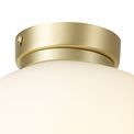 Shell Small Oval Ball Flush Fitting 1 Light E27 Satin Gold Base With Frosted White Glass Globe additional 6