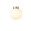 Shell Small Oval Ball Flush Fitting 1 Light E27 Satin Gold Base With Frosted White Glass Globe additional 3