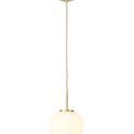 Shell Small Oval Ball Pendant 1 Light E27 Satin Gold Suspension With Frosted White Glass Globe additional 4