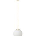 Shell Small Oval Ball Pendant 1 Light E27 Satin Gold Suspension With Frosted White Glass Globe additional 3