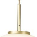 Shell Small Oval Ball Pendant 1 Light E27 Satin Gold Suspension With Frosted White Glass Globe additional 8