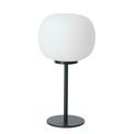 Shell Small Oval Ball Tall Table Lamp 1 Light E27 Matt Black Base With Frosted White Glass Globe additional 4
