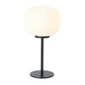 Shell Small Oval Ball Tall Table Lamp 1 Light E27 Matt Black Base With Frosted White Glass Globe additional 3
