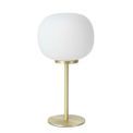 Shell Small Oval Ball Tall Table Lamp 1 Light, E27 Satin Gold Base, With Frosted White Glass Globe additional 4