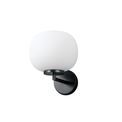 Shell Small Oval Ball Wall Light 1 Light E27 Matt Black Base With Frosted White Glass Globe additional 4
