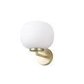 Shell Small Oval Ball Wall Light 1 Light E27 Satin Gold Base With Frosted White Glass Globe additional 4