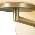 Shell Small Oval Ball Wall Light 1 Light E27 Satin Gold Base With Frosted White Glass Globe additional 6