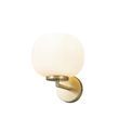 Shell Small Oval Ball Wall Light 1 Light E27 Satin Gold Base With Frosted White Glass Globe additional 3