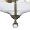 Talusia 2 Light Semi Flush Ceiling E27 With Flat Round 38cm Glass Shade Satin Nickel/Clear additional 7