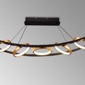 Violet Linear Pendant, 5 Ring, 36W LED, 3200K, 2200lm, Satin Black / Gold, 3yrs Warranty additional 9