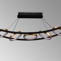 Violet Linear Pendant, 5 Ring, 36W LED, 3200K, 2200lm, Satin Black / Gold, 3yrs Warranty additional 1
