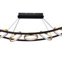 Violet Linear Pendant, 5 Ring, 36W LED, 3200K, 2200lm, Satin Black / Gold, 3yrs Warranty additional 8