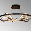Violet Round Pendant, 5 Ring, 36W LED, 3200K, 2200lm, Satin Black / Gold, 3yrs Warranty additional 1