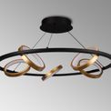 Violet Round Pendant, 5 Ring, 36W LED, 3200K, 2200lm, Satin Black / Gold, 3yrs Warranty additional 2