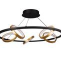 Violet Round Pendant, 5 Ring, 36W LED, 3200K, 2200lm, Satin Black / Gold, 3yrs Warranty additional 8
