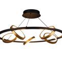 Violet Round Pendant, 5 Ring, 36W LED, 3200K, 2200lm, Satin Black / Gold, 3yrs Warranty additional 3