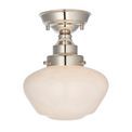 Abberly Semi Flush Bright Nickel Plate &amp; Opal Glass Ceiling Light additional 1
