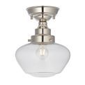 Abberly 1 Light Semi Flush Bright nickel plate &amp; clear glass additional 1