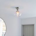 Abberly 1 Light Semi Flush Bright nickel plate &amp; clear glass additional 2