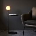 Abbotsham Floor lamp small Matt black &amp; matt opal glass additional 2