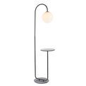 Abbotsham Floor Lamp Large Satin black paint &amp; matt opal glass additional 1