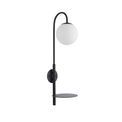 Abbotsham Wall Light Satin black paint &amp; matt opal glass additional 2
