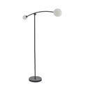 Abram 2 light floor lamp Textured matt black &amp; gloss opal glass additional 2