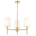 Aclare 3 light Pendant Satin brass plate &amp; vintage white fabric additional 1
