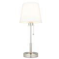 Aclare table lamp Bright nickel plate &amp; vintage white fabric additional 1