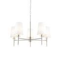 Aclare 5 light Pendant Bright nickel plate &amp; vintage white fabric additional 1