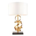 Adderley table lamp Gold leaf with ivory cotton and black marble additional 1
