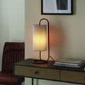 Akeld table lamp matt Matt black &amp; grey fabric additional 2