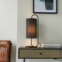 Akeld table lamp Matt black &amp; black fabric additional 2