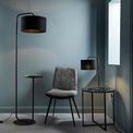 Albury floor lamp Satin black paint &amp; black fabric additional 3